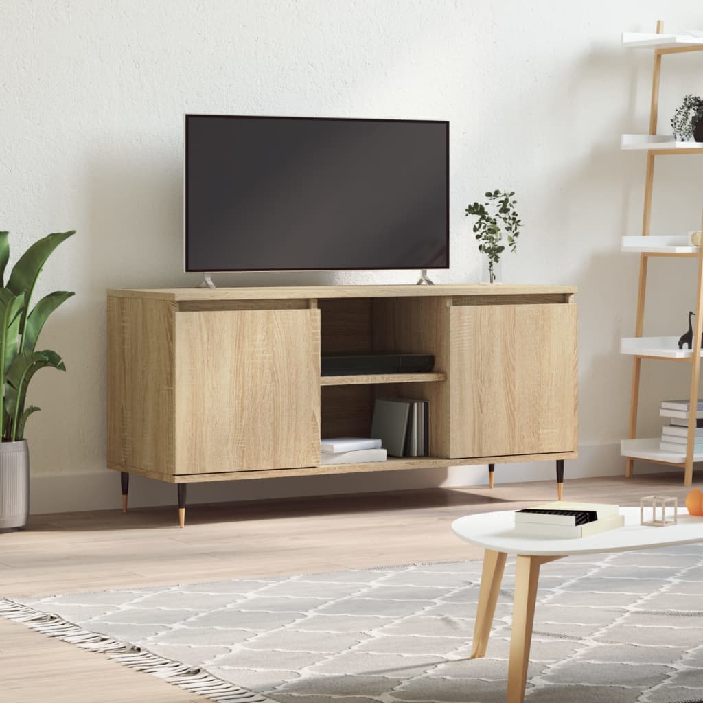 Meuble TV chêne sonoma 104x35x50 cm bois d'ingénierie - XIOS