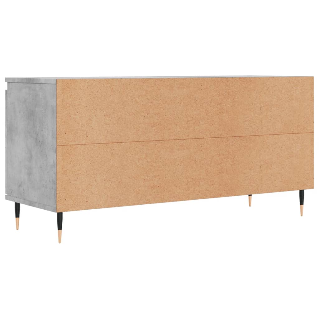 Meuble TV gris béton 104x35x50 cm bois d'ingénierie - XIOS