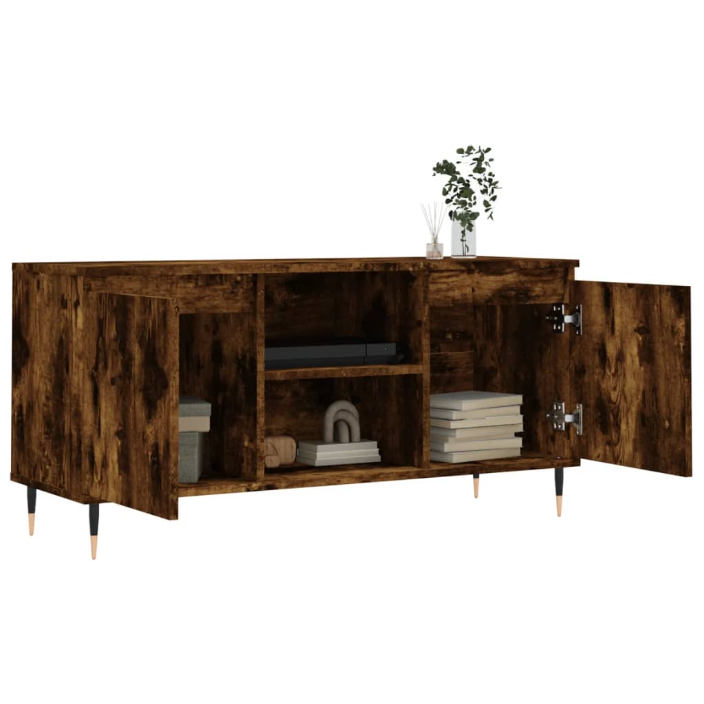Meuble TV chêne fumé 104x35x50 cm bois d'ingénierie - XIOS
