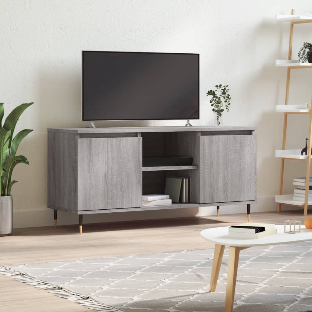 Meuble TV sonoma gris 104x35x50 cm bois d'ingénierie - XIOS