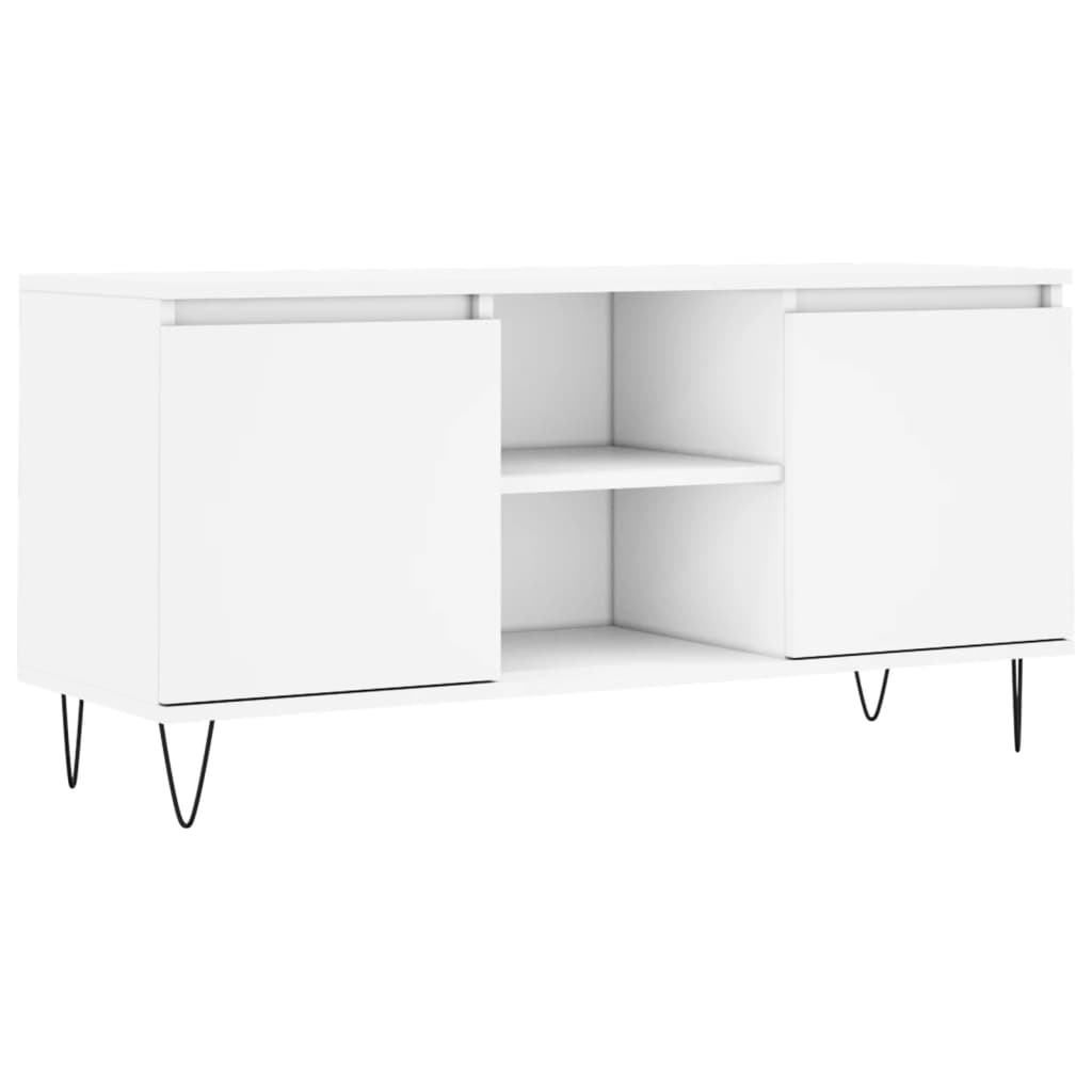 Meuble TV blanc 104x35x50 cm bois d'ingénierie - XIOS
