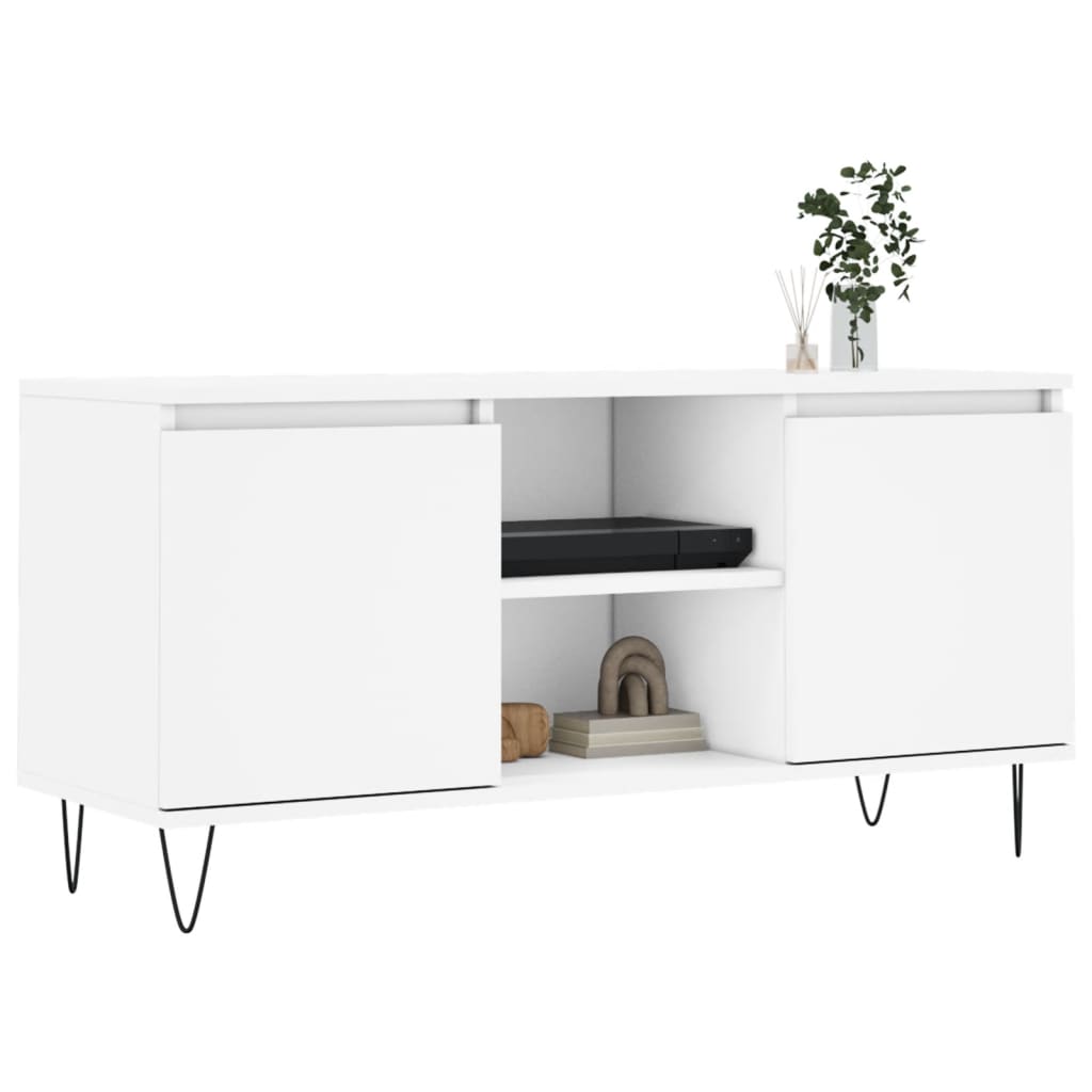 Meuble TV blanc 104x35x50 cm bois d'ingénierie - XIOS