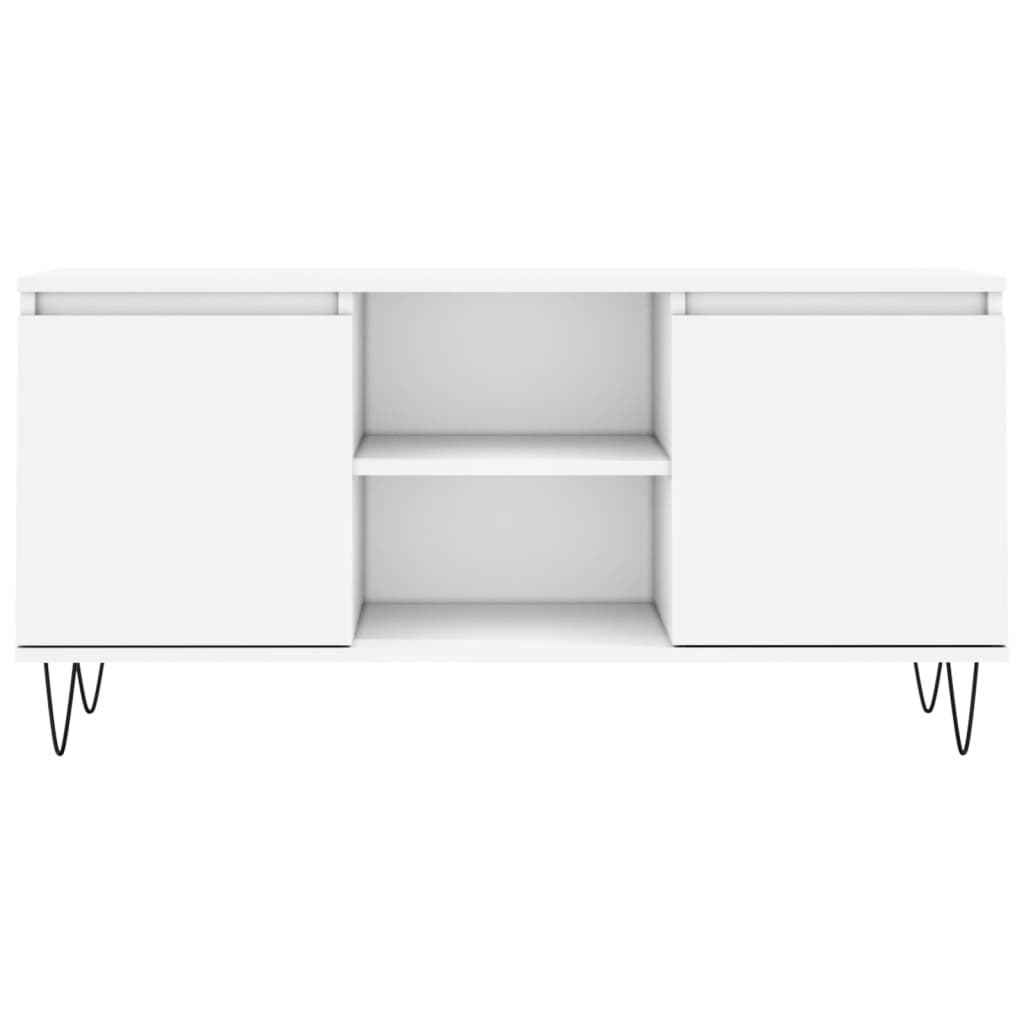 Meuble TV blanc 104x35x50 cm bois d'ingénierie - XIOS