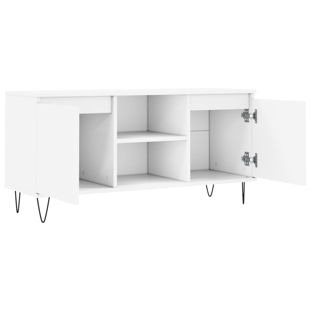 Meuble TV blanc 104x35x50 cm bois d'ingénierie - XIOS