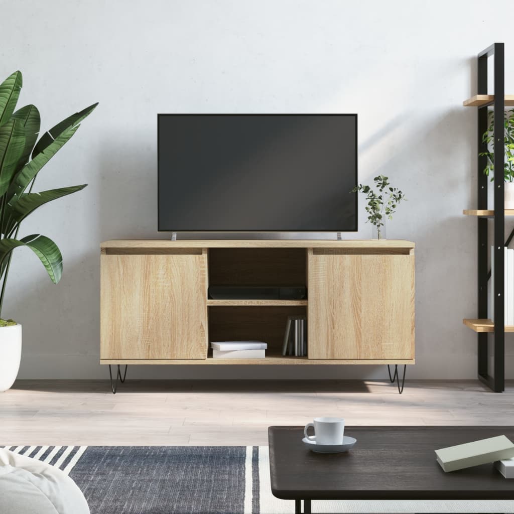 Meuble TV chêne sonoma 104x35x50 cm bois d'ingénierie - XIOS