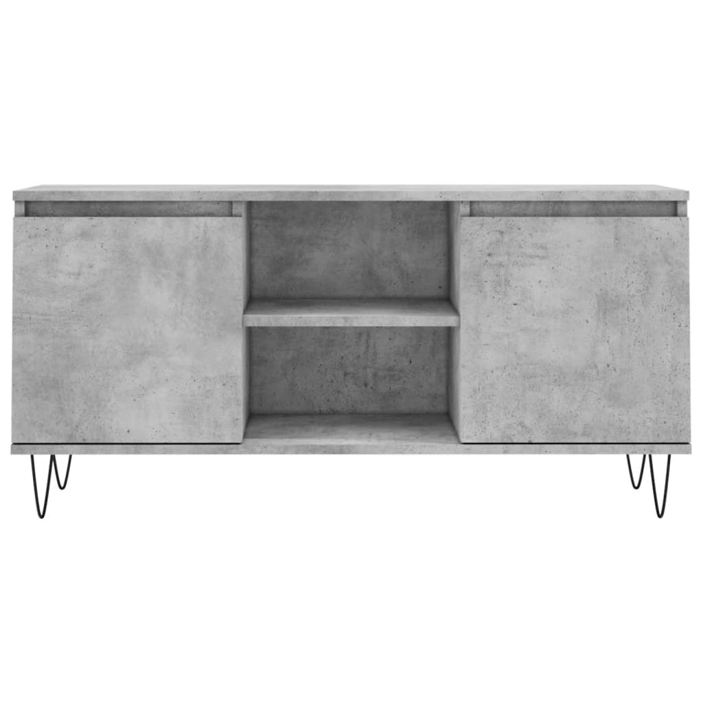Meuble TV gris béton 104x35x50 cm bois d'ingénierie - XIOS