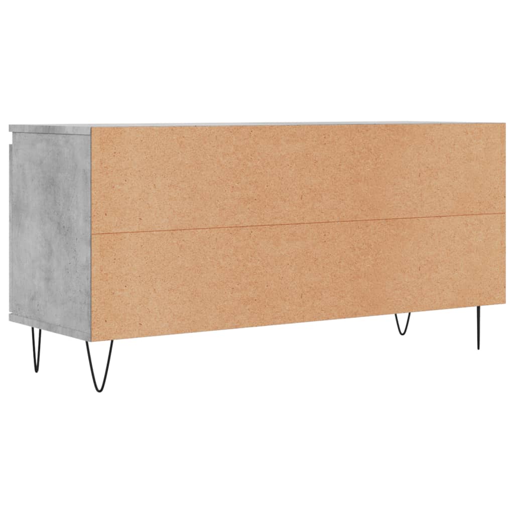Meuble TV gris béton 104x35x50 cm bois d'ingénierie - XIOS