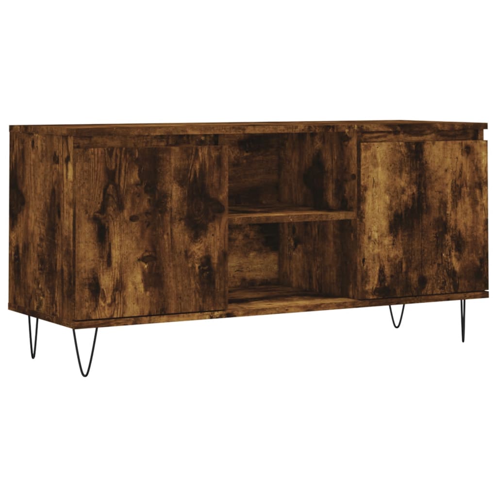 Meuble TV chêne fumé 104x35x50 cm bois d'ingénierie - XIOS