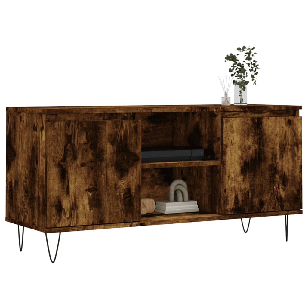 Meuble TV chêne fumé 104x35x50 cm bois d'ingénierie - XIOS