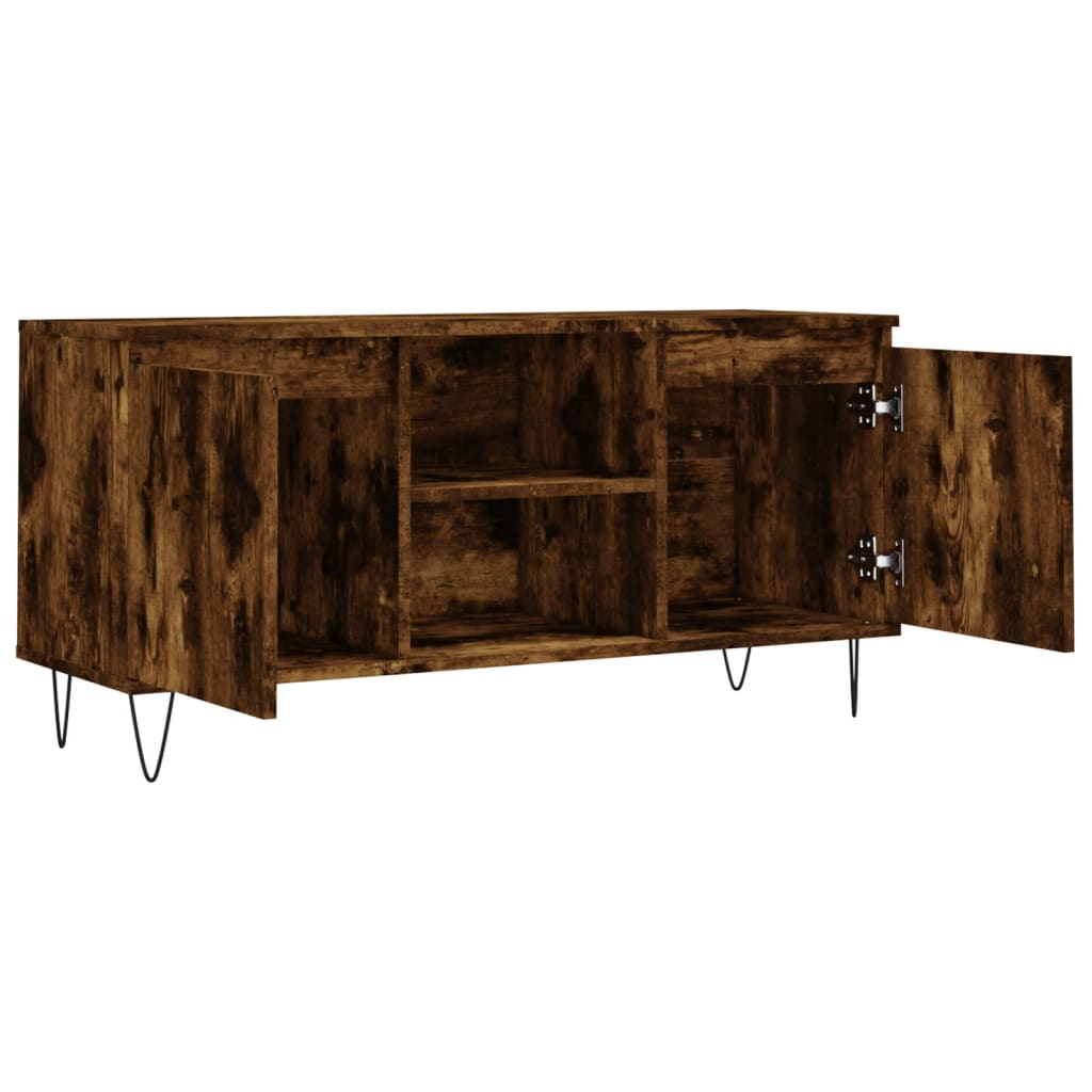 Meuble TV chêne fumé 104x35x50 cm bois d'ingénierie - XIOS
