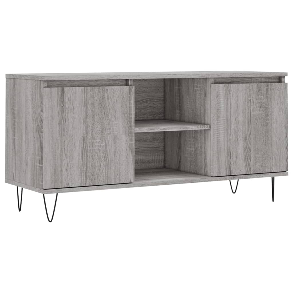 Meuble TV sonoma gris 104x35x50 cm bois d'ingénierie - XIOS