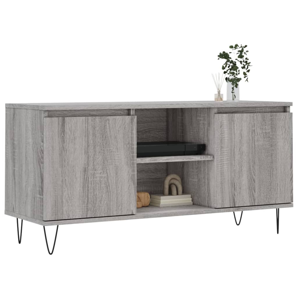 Meuble TV sonoma gris 104x35x50 cm bois d'ingénierie - XIOS