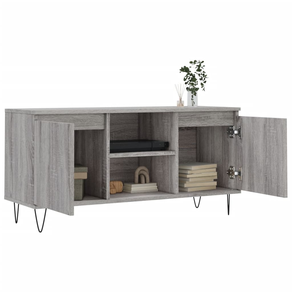 Meuble TV sonoma gris 104x35x50 cm bois d'ingénierie - XIOS