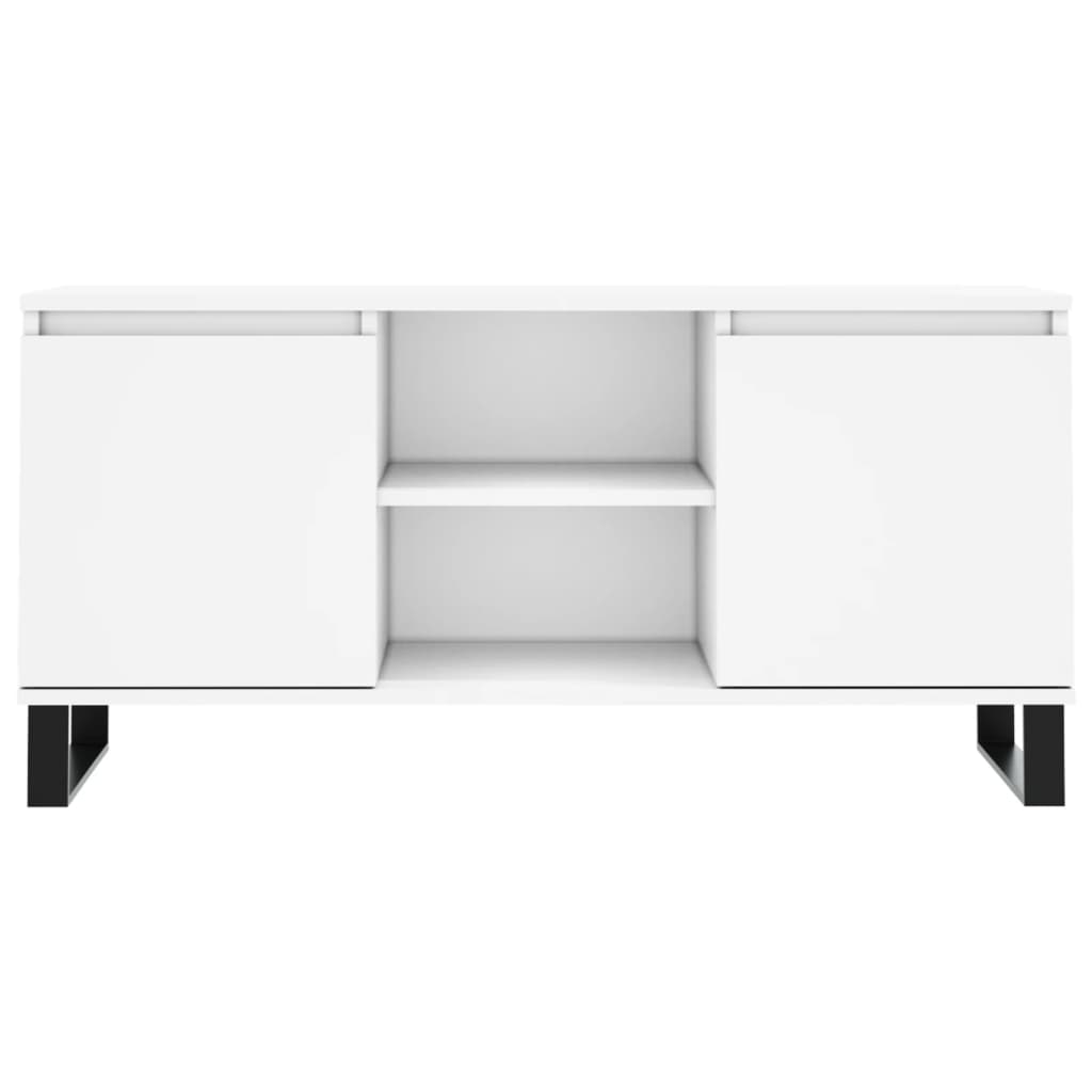 Meuble TV blanc 104x35x50 cm bois d'ingénierie - XIOS