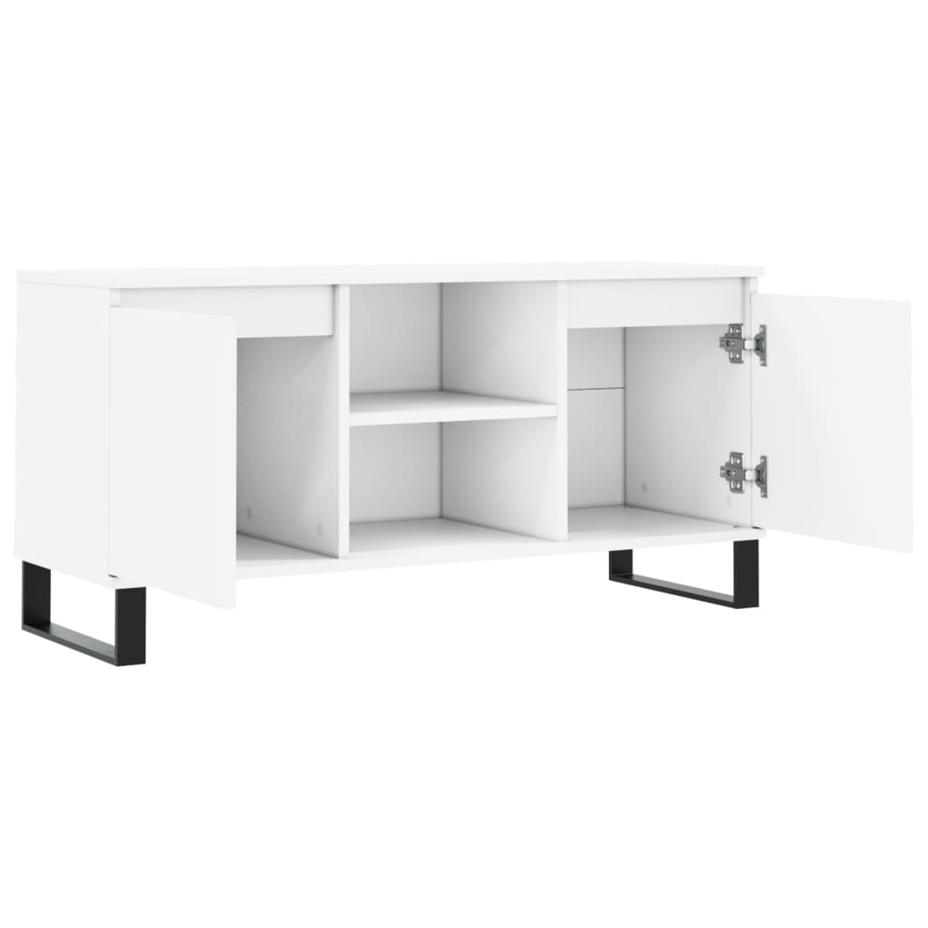 Meuble TV blanc 104x35x50 cm bois d'ingénierie - XIOS