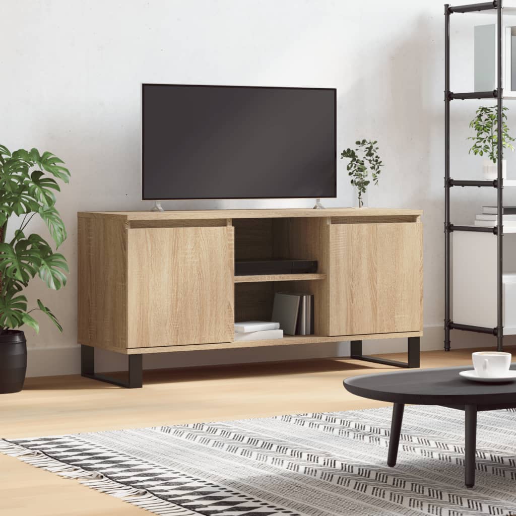 Meuble TV chêne sonoma 104x35x50 cm bois d'ingénierie - XIOS