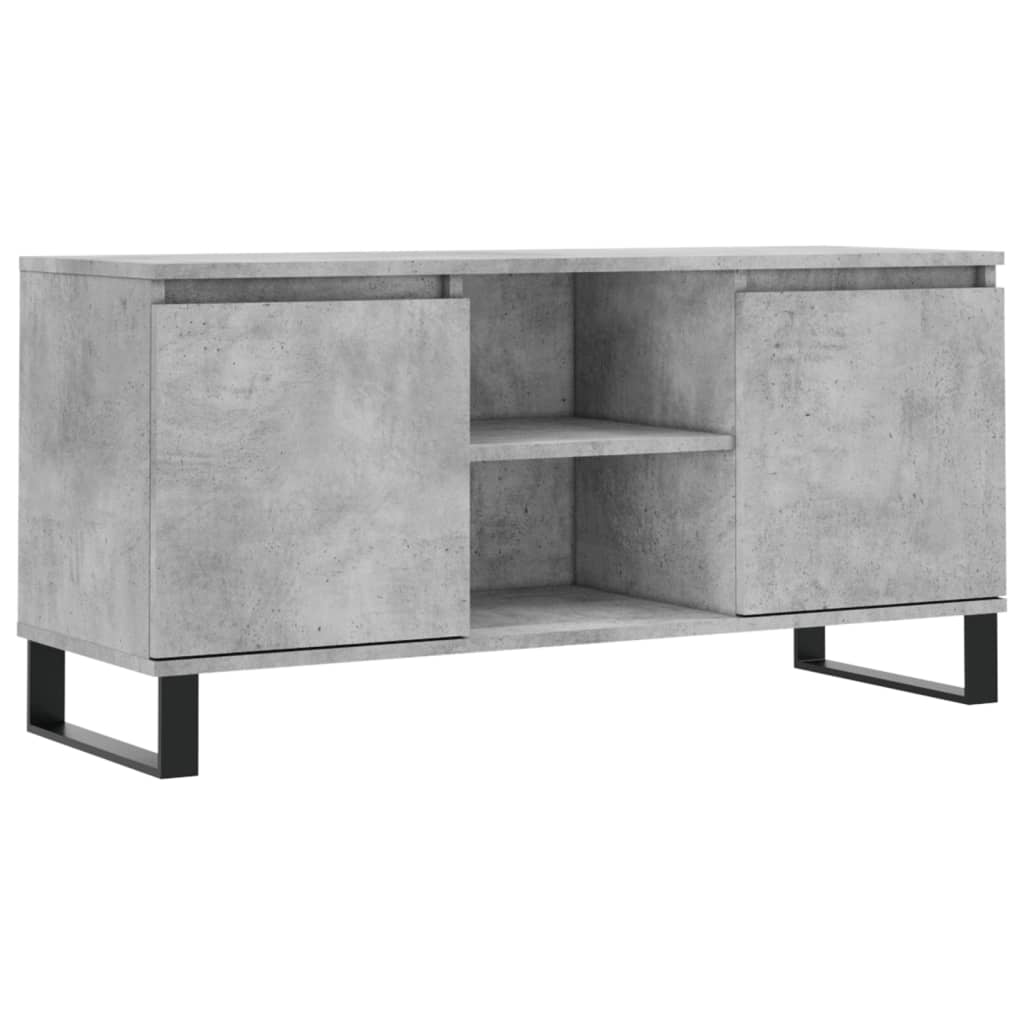 Meuble TV gris béton 104x35x50 cm bois d'ingénierie - XIOS
