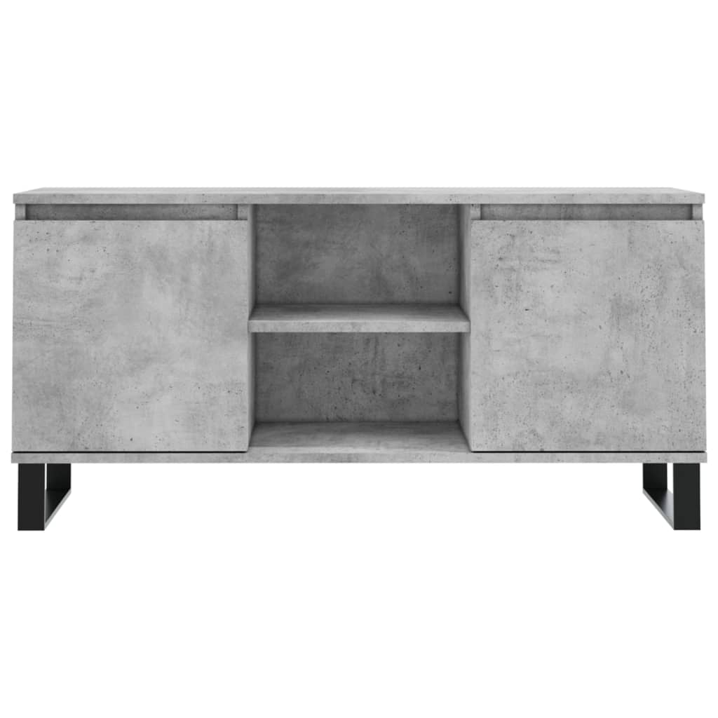 Meuble TV gris béton 104x35x50 cm bois d'ingénierie - XIOS