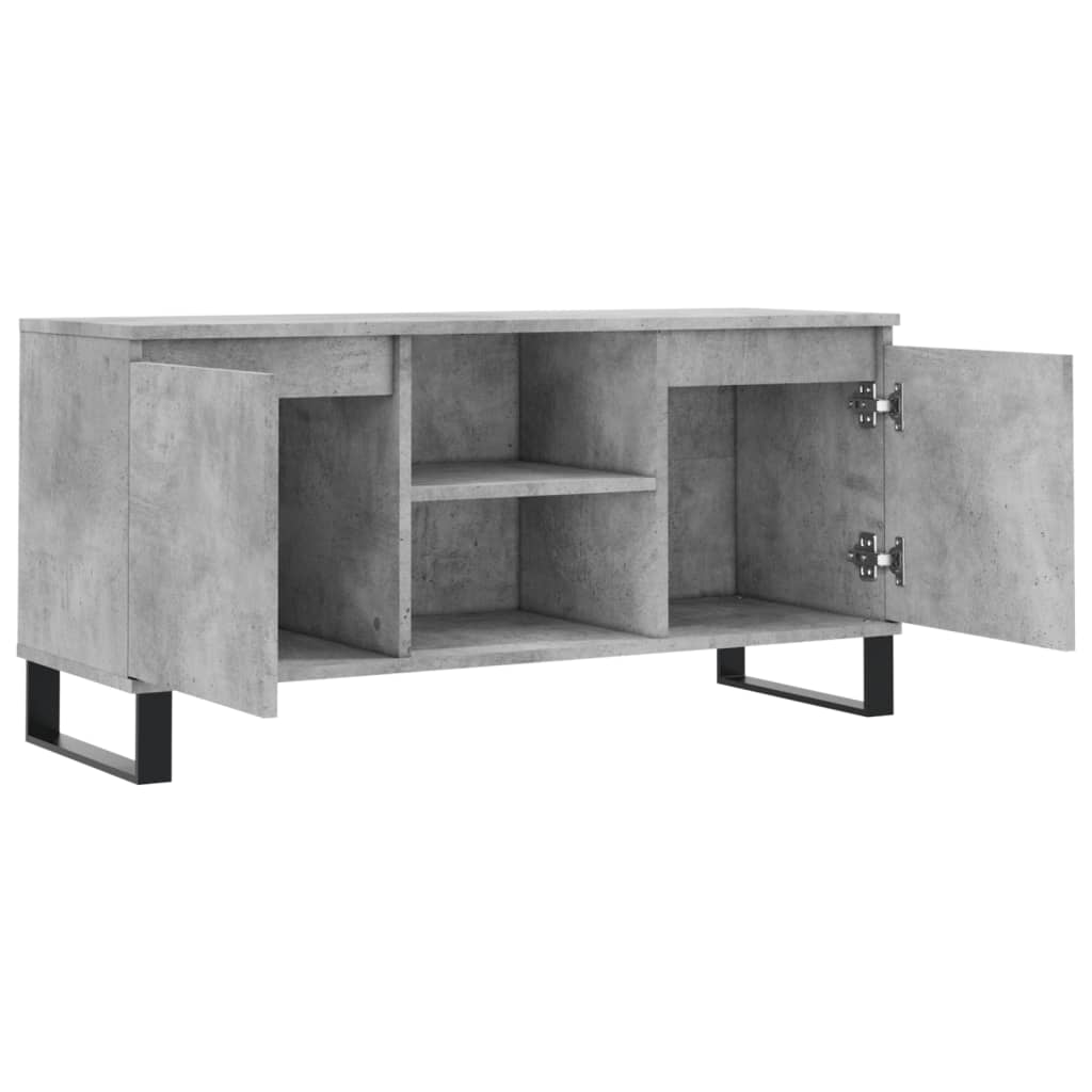 Meuble TV gris béton 104x35x50 cm bois d'ingénierie - XIOS