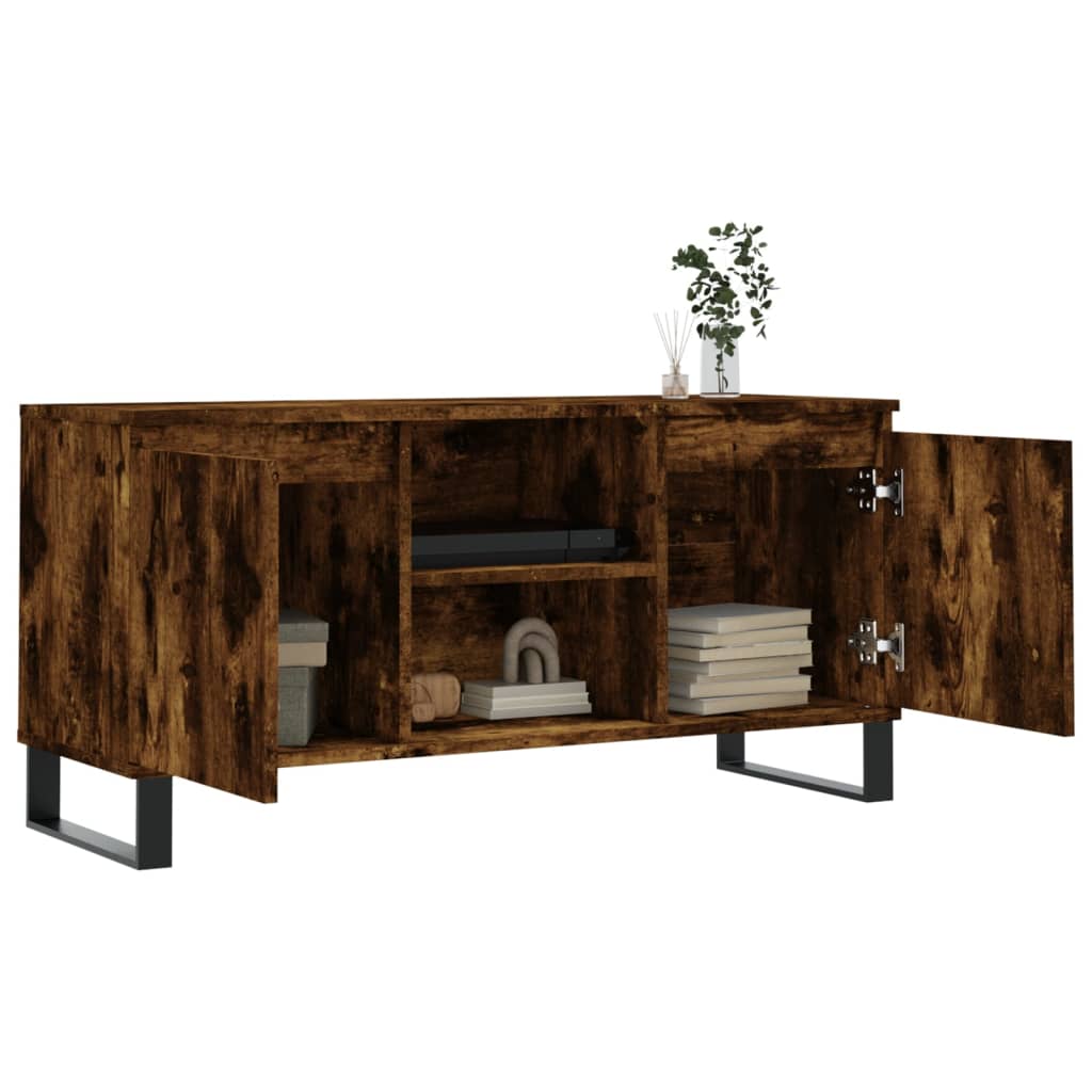 Meuble TV chêne fumé 104x35x50 cm bois d'ingénierie - XIOS