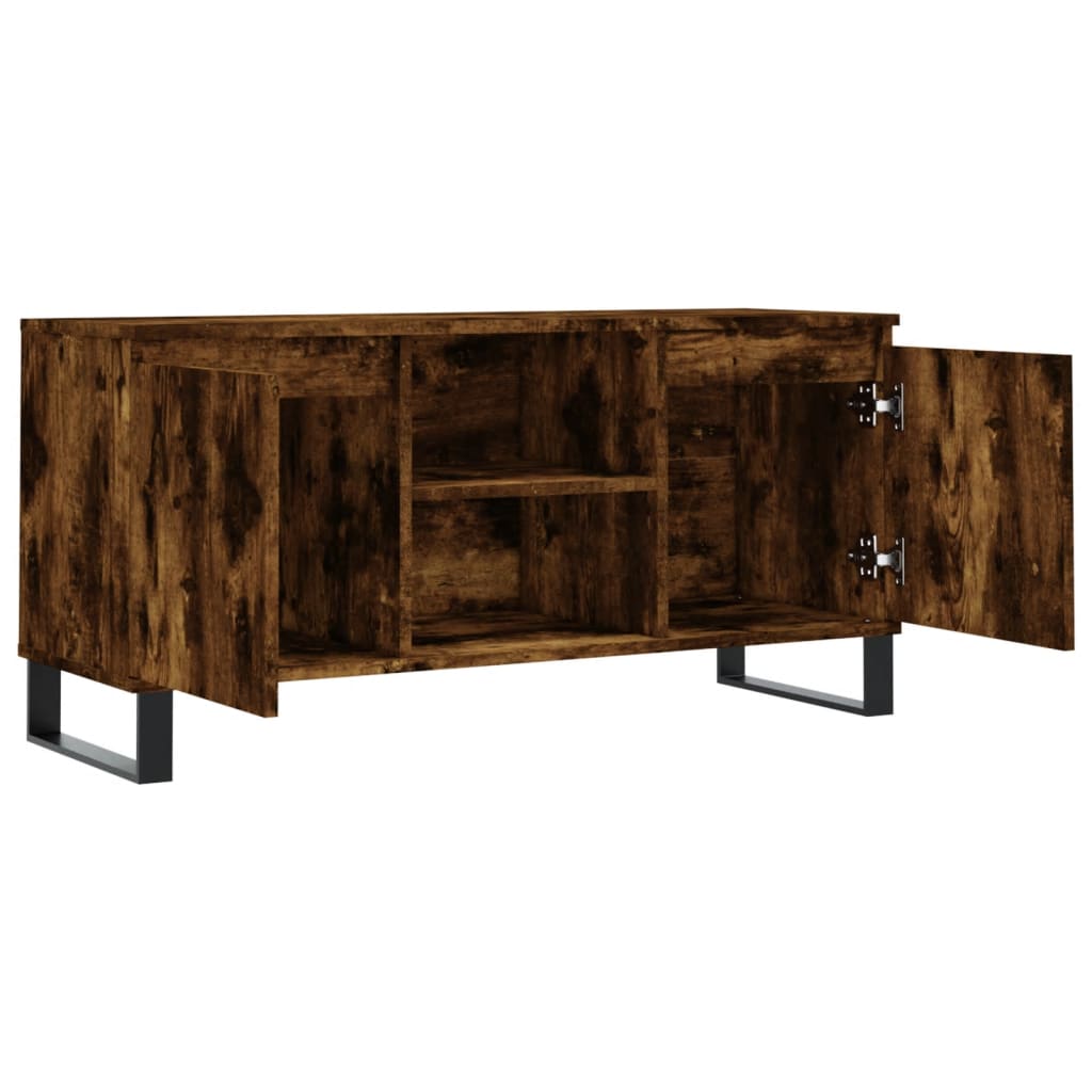 Meuble TV chêne fumé 104x35x50 cm bois d'ingénierie - XIOS