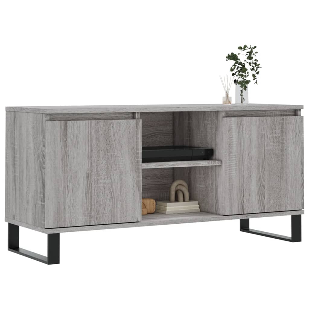 Meuble TV sonoma gris 104x35x50 cm bois d'ingénierie - XIOS