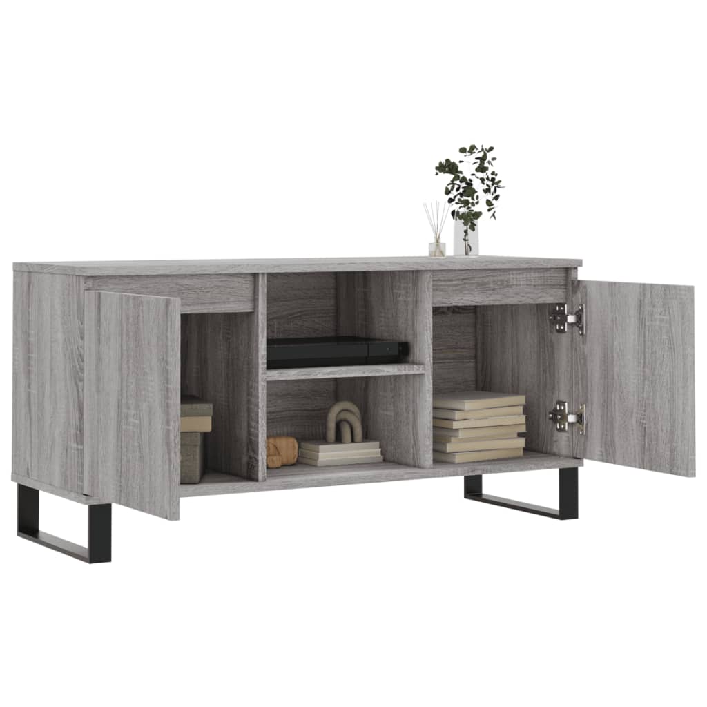Meuble TV sonoma gris 104x35x50 cm bois d'ingénierie - XIOS