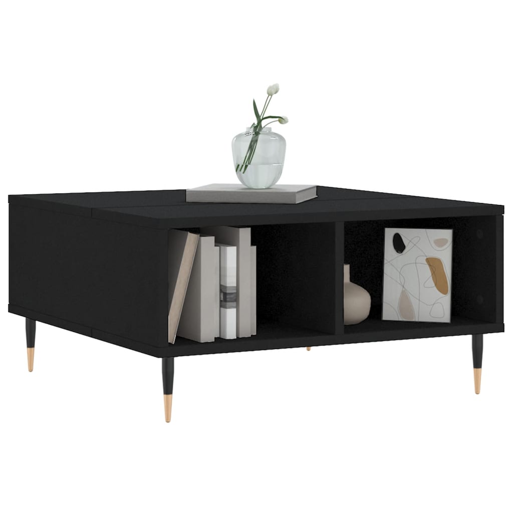 Table basse noir 60x60x30 cm bois d'ingénierie - XIOS