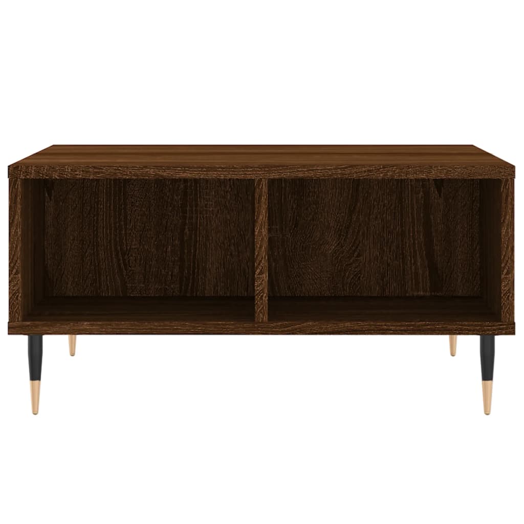 Table basse chêne marron 60x60x30 cm bois d'ingénierie - XIOS