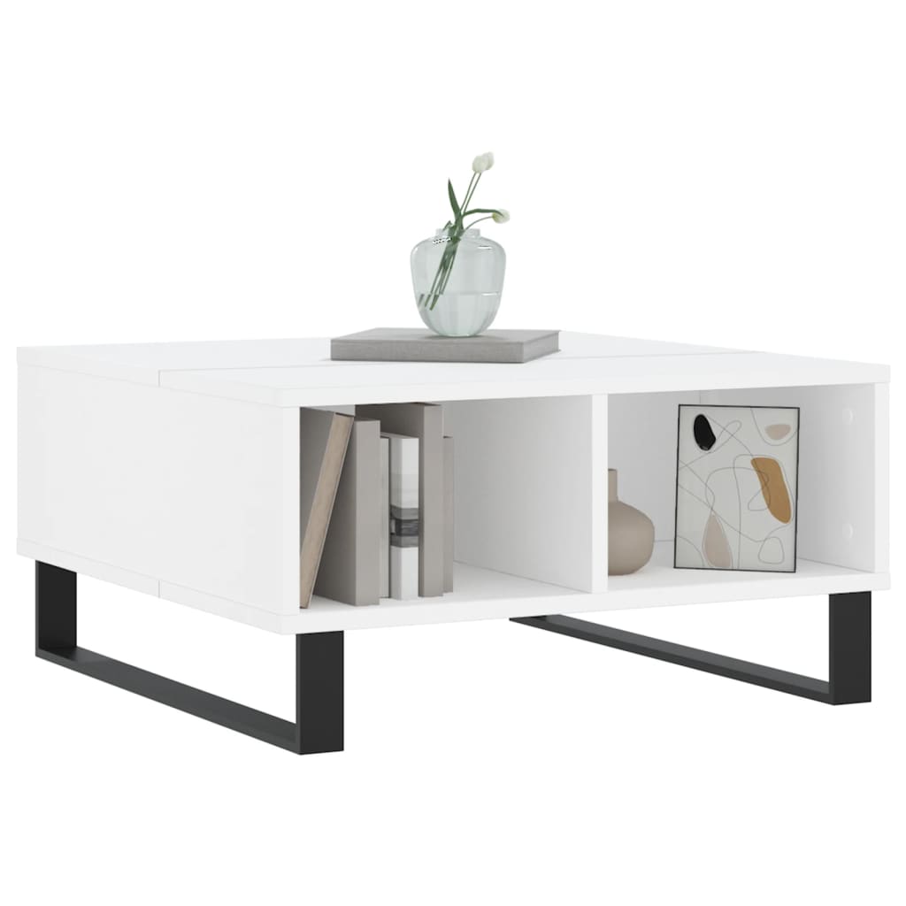 Table basse blanc 60x60x30 cm bois d'ingénierie - XIOS