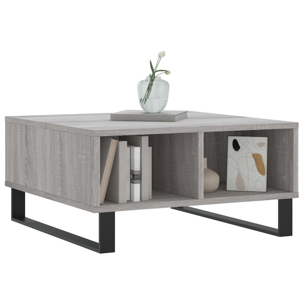 Table basse sonoma gris 60x60x30 cm bois d'ingénierie - XIOS
