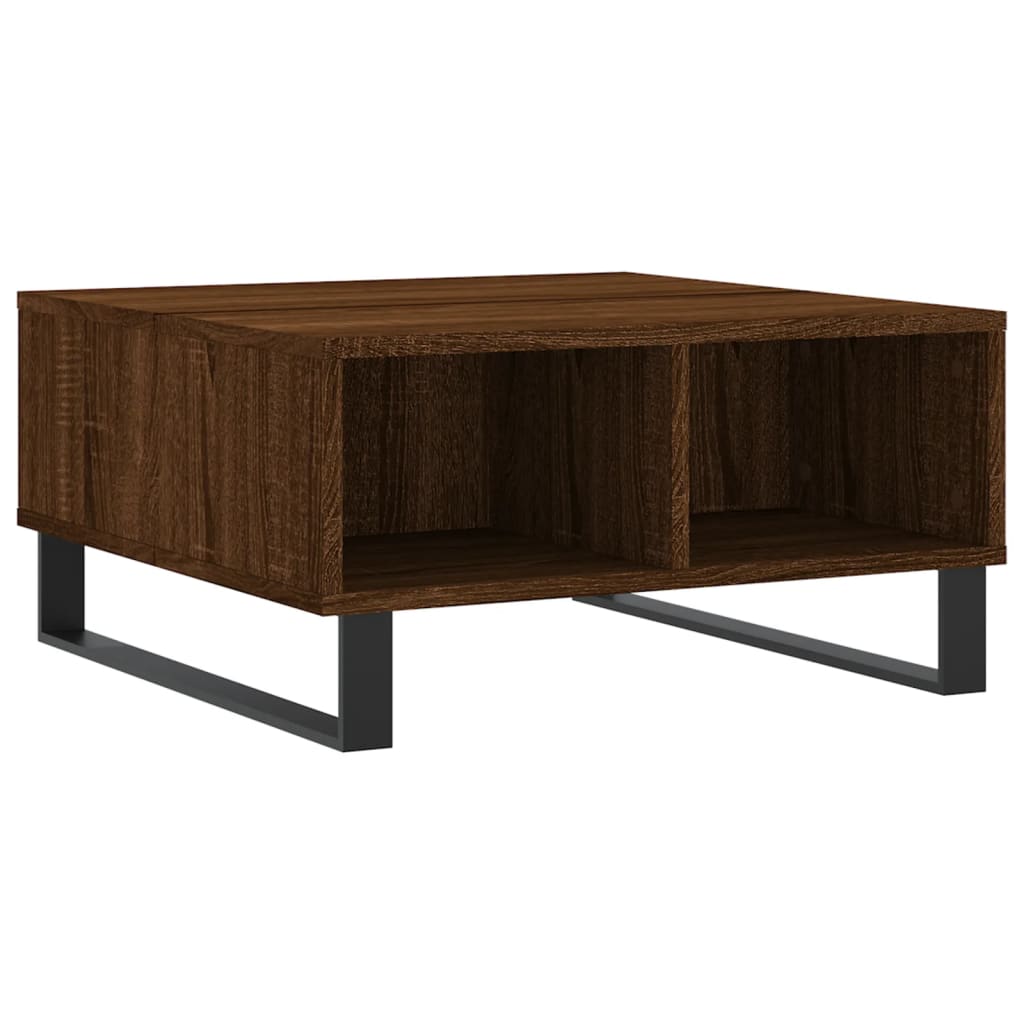 Table basse chêne marron 60x60x30 cm bois d'ingénierie - XIOS