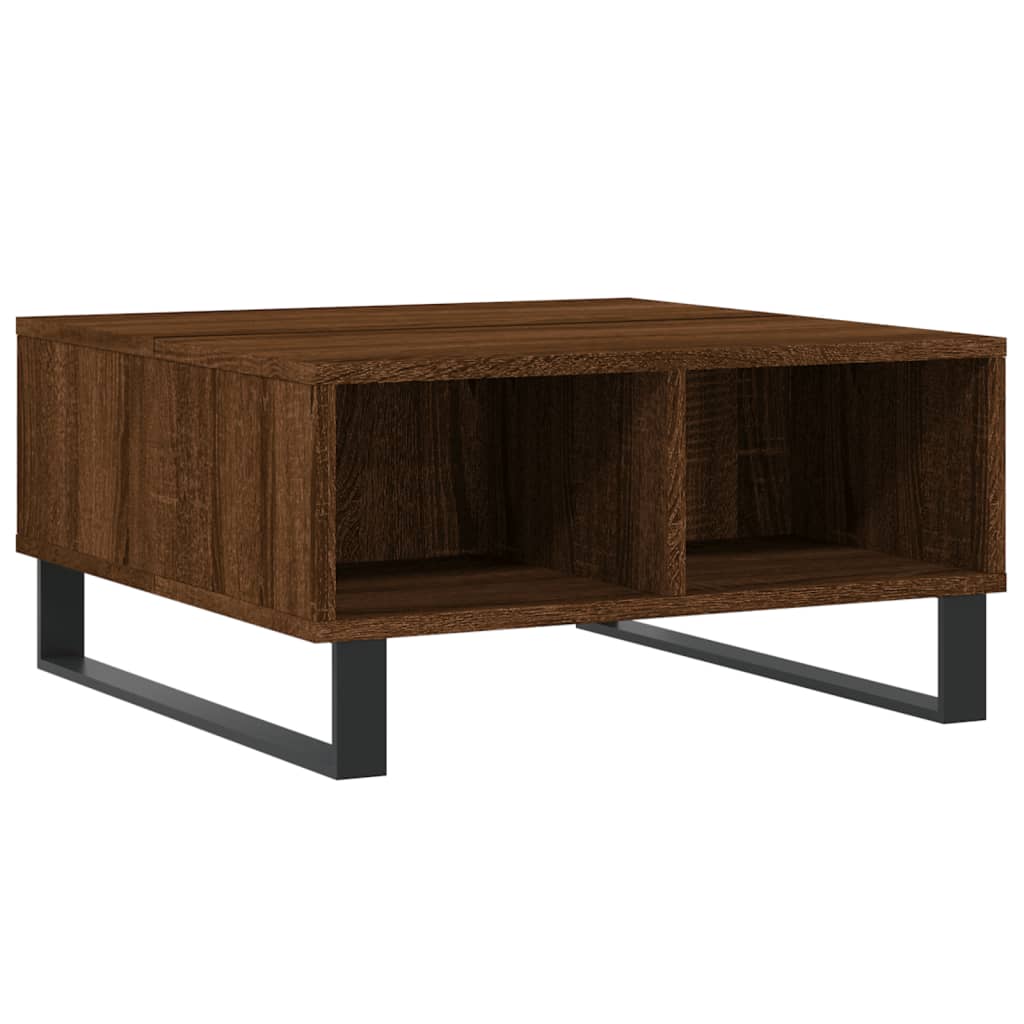 Table basse chêne marron 60x60x30 cm bois d'ingénierie - XIOS