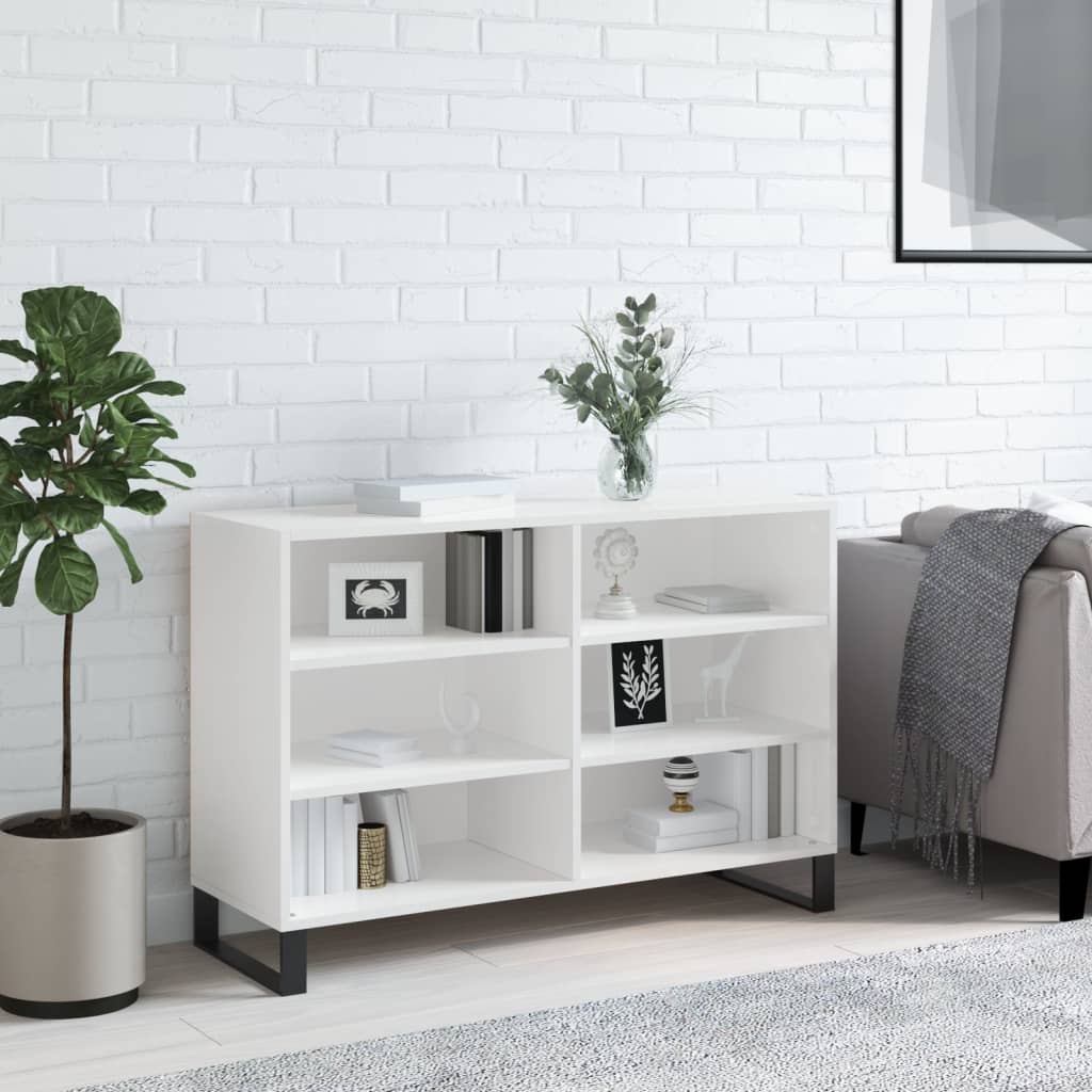 Buffet blanc brillant 103,5x35x70 cm bois d'ingénierie - XIOS