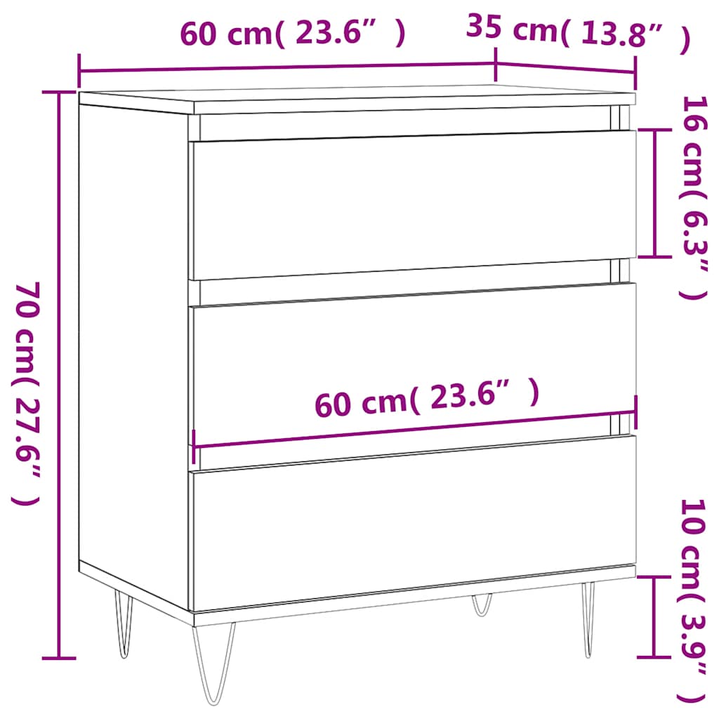 Buffet Blanc 60x35x70 cm Bois d'ingénierie - XIOS