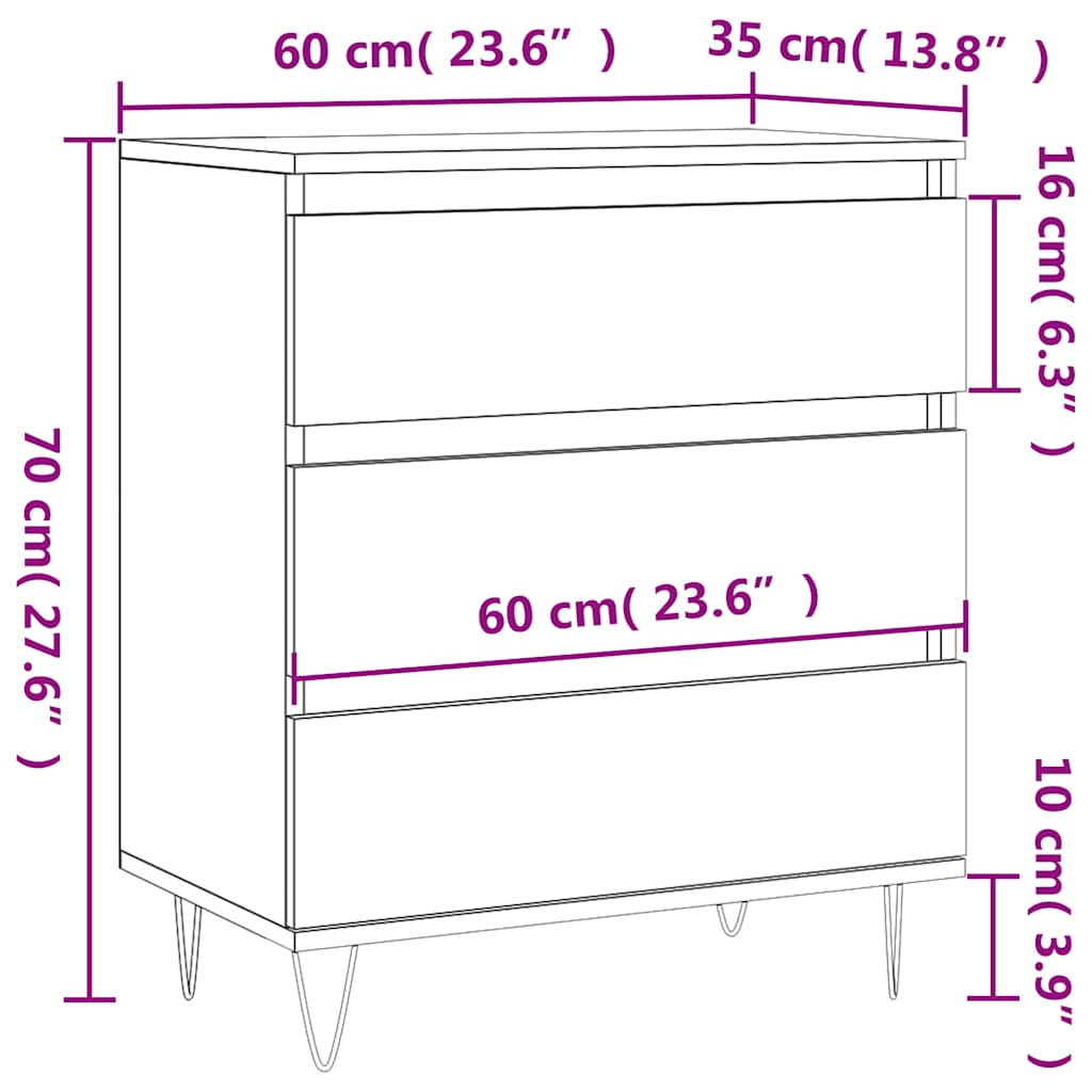 Buffet Chêne sonoma 60x35x70 cm Bois d'ingénierie - XIOS