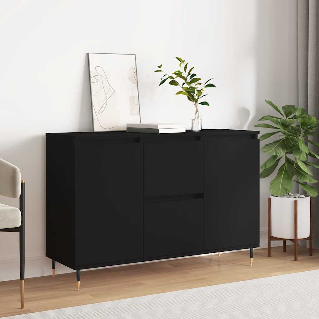 Buffet noir 101,5x35x70 cm bois d’ingénierie - XIOS
