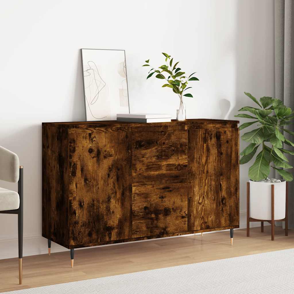 Buffet chêne fumé 101,5x35x70 cm bois d'ingénierie - XIOS