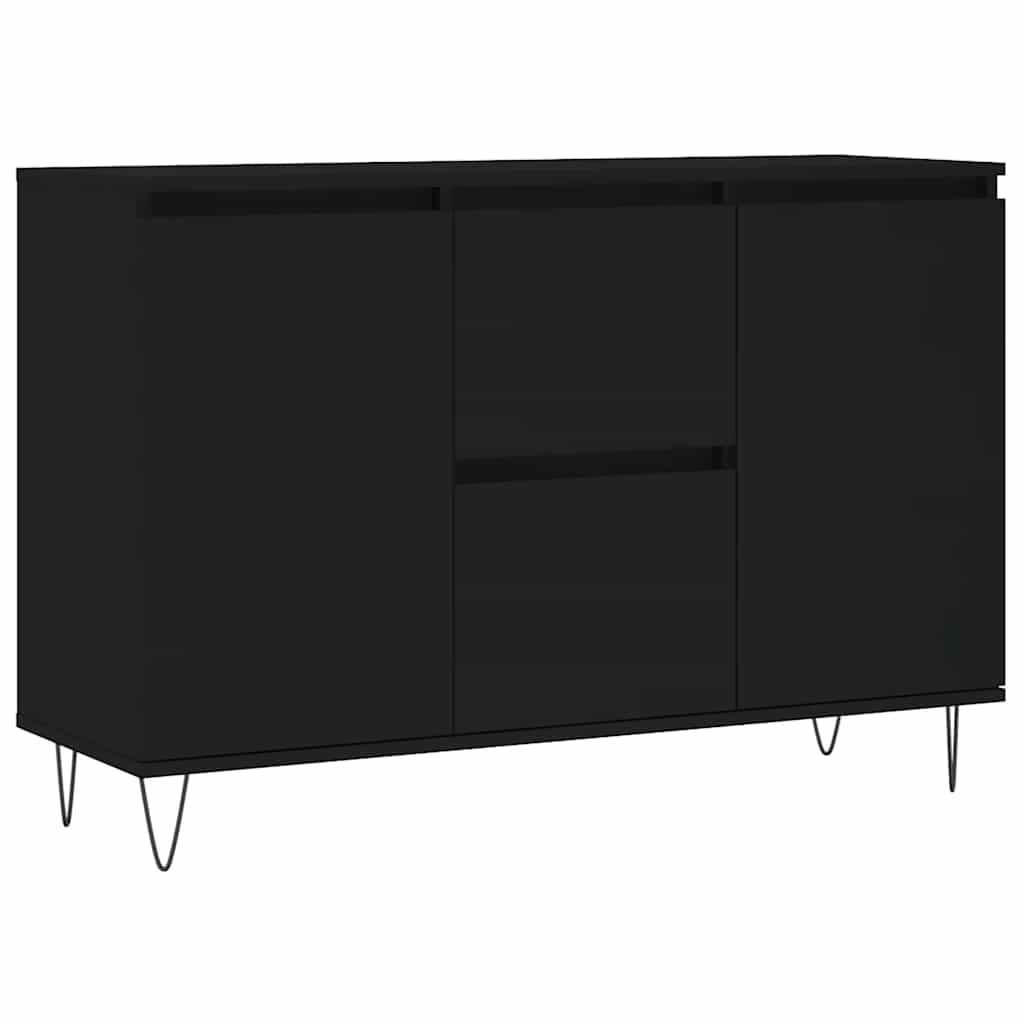 Buffet noir 101,5x35x70 cm bois d’ingénierie - XIOS