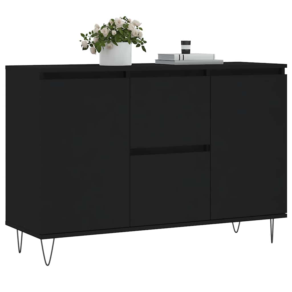 Buffet noir 101,5x35x70 cm bois d’ingénierie - XIOS
