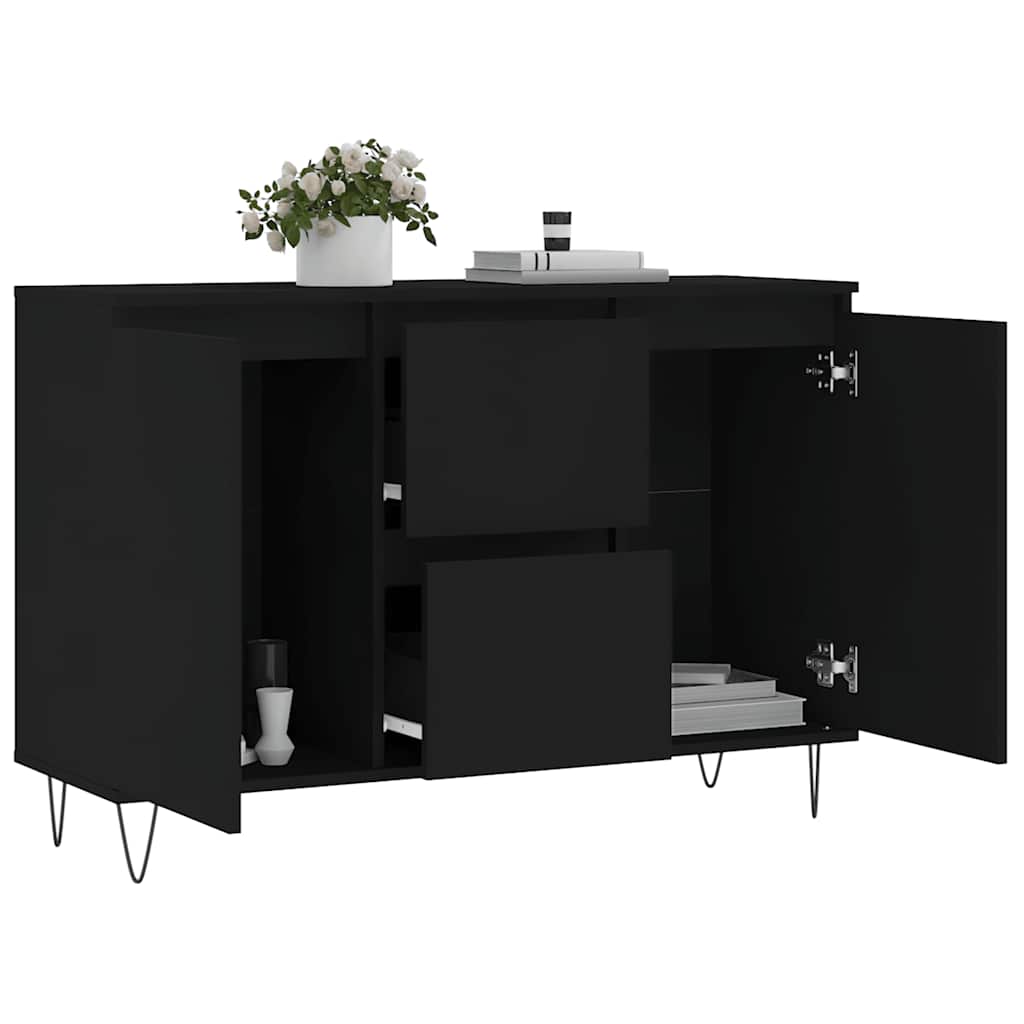 Buffet noir 101,5x35x70 cm bois d’ingénierie - XIOS