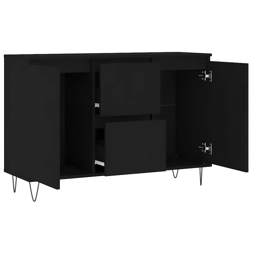 Buffet noir 101,5x35x70 cm bois d’ingénierie - XIOS