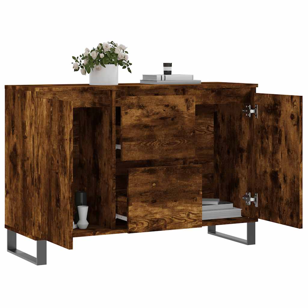 Buffet chêne fumé 101,5x35x70 cm bois d'ingénierie - XIOS