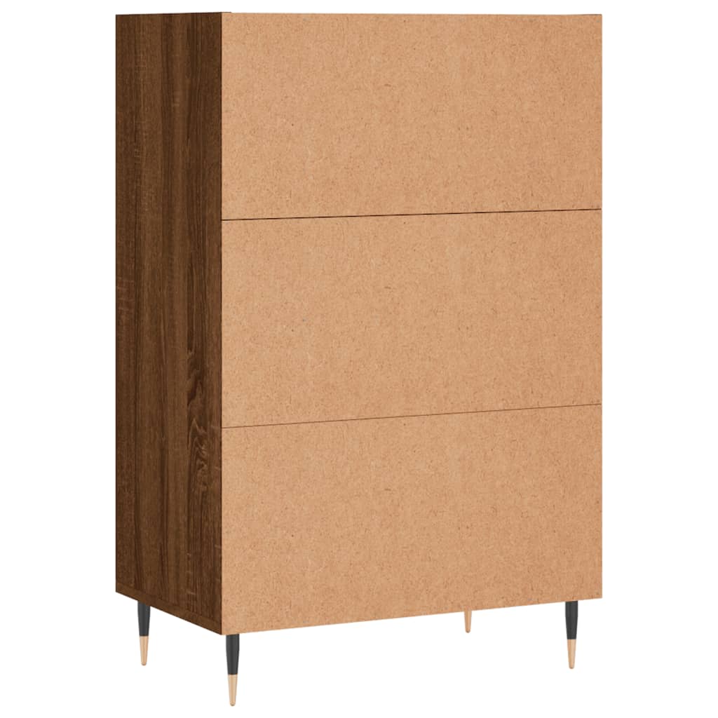 Buffet haut chêne marron 57x35x90 cm bois d'ingénierie - XIOS