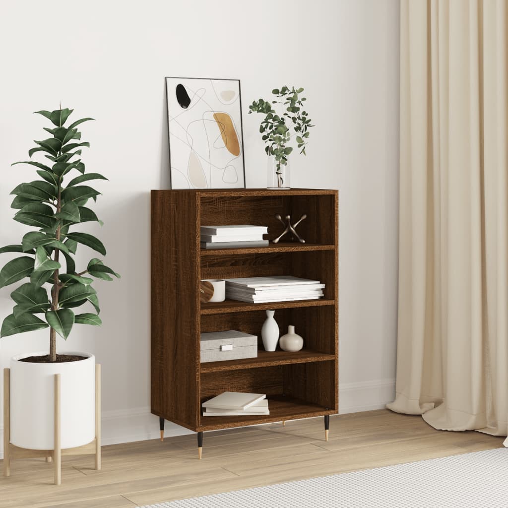 Buffet haut chêne marron 57x35x90 cm bois d'ingénierie - XIOS