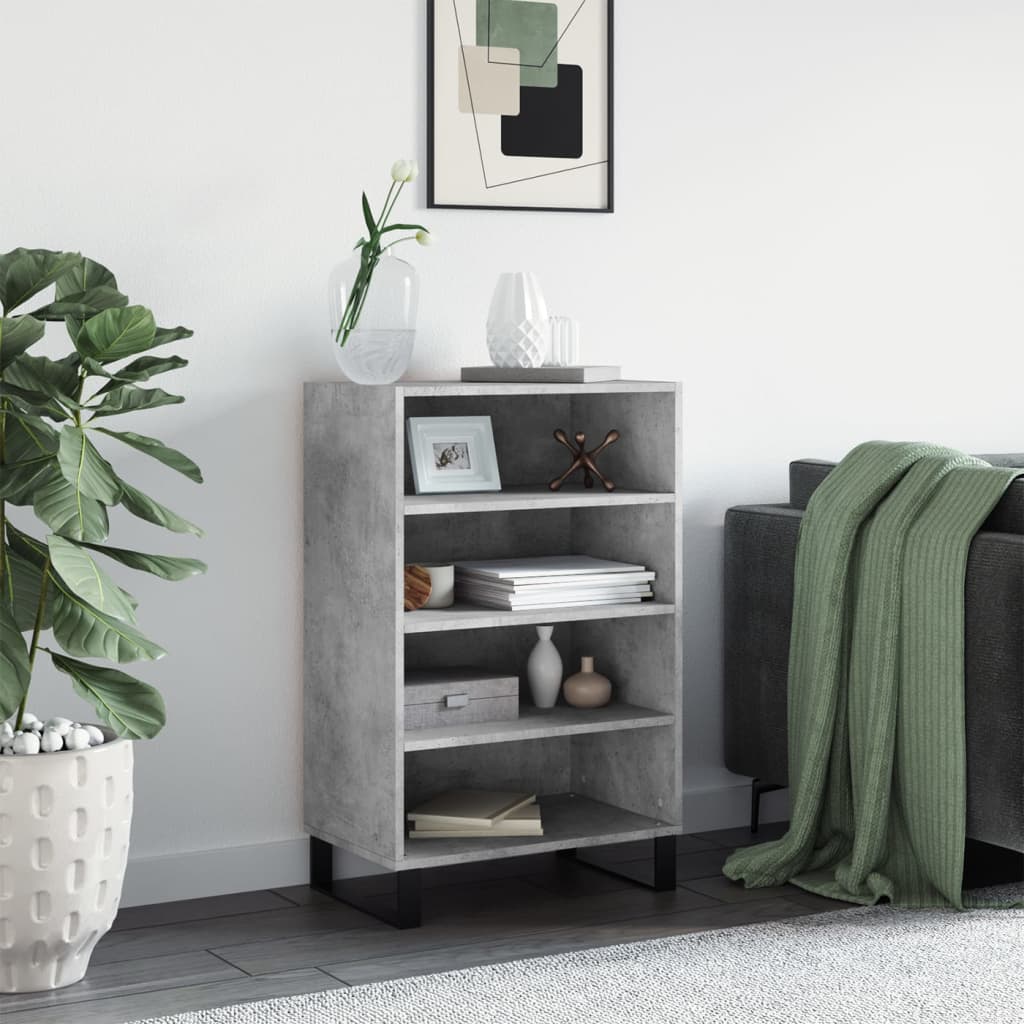 Buffet haut gris béton 57x35x90 cm bois d'ingénierie - XIOS