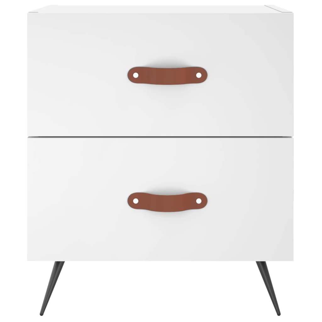 Table de chevet blanc 40x35x47,5 cm bois d’ingénierie - XIOS