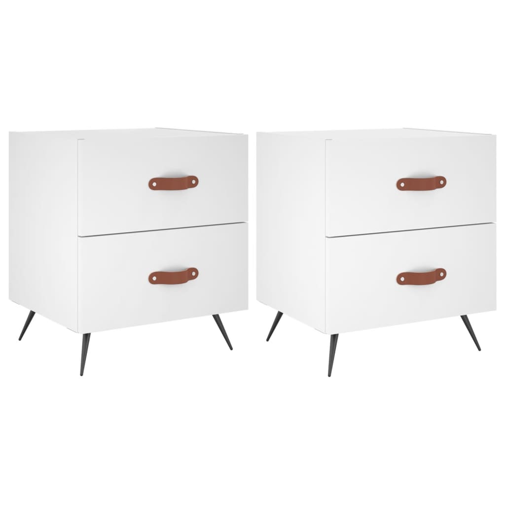 Tables de chevet 2 pcs blanc 40x35x47,5 cm bois d’ingénierie - XIOS