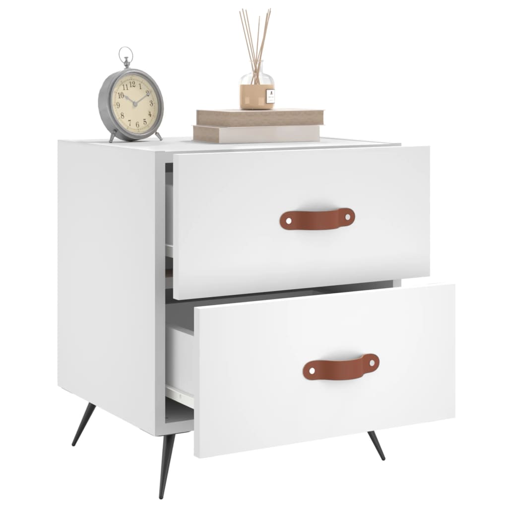Tables de chevet 2 pcs blanc 40x35x47,5 cm bois d’ingénierie - XIOS