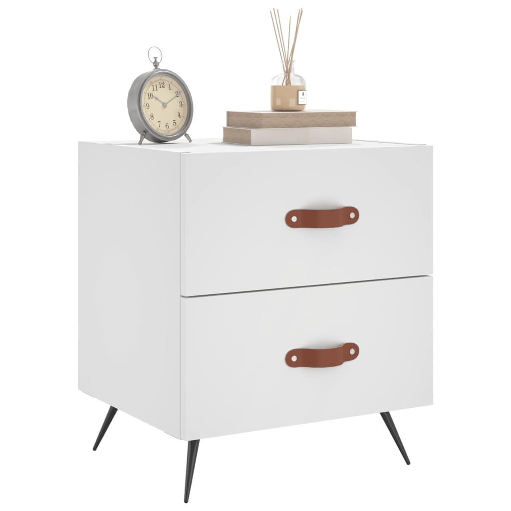 Tables de chevet 2 pcs blanc 40x35x47,5 cm bois d’ingénierie - XIOS